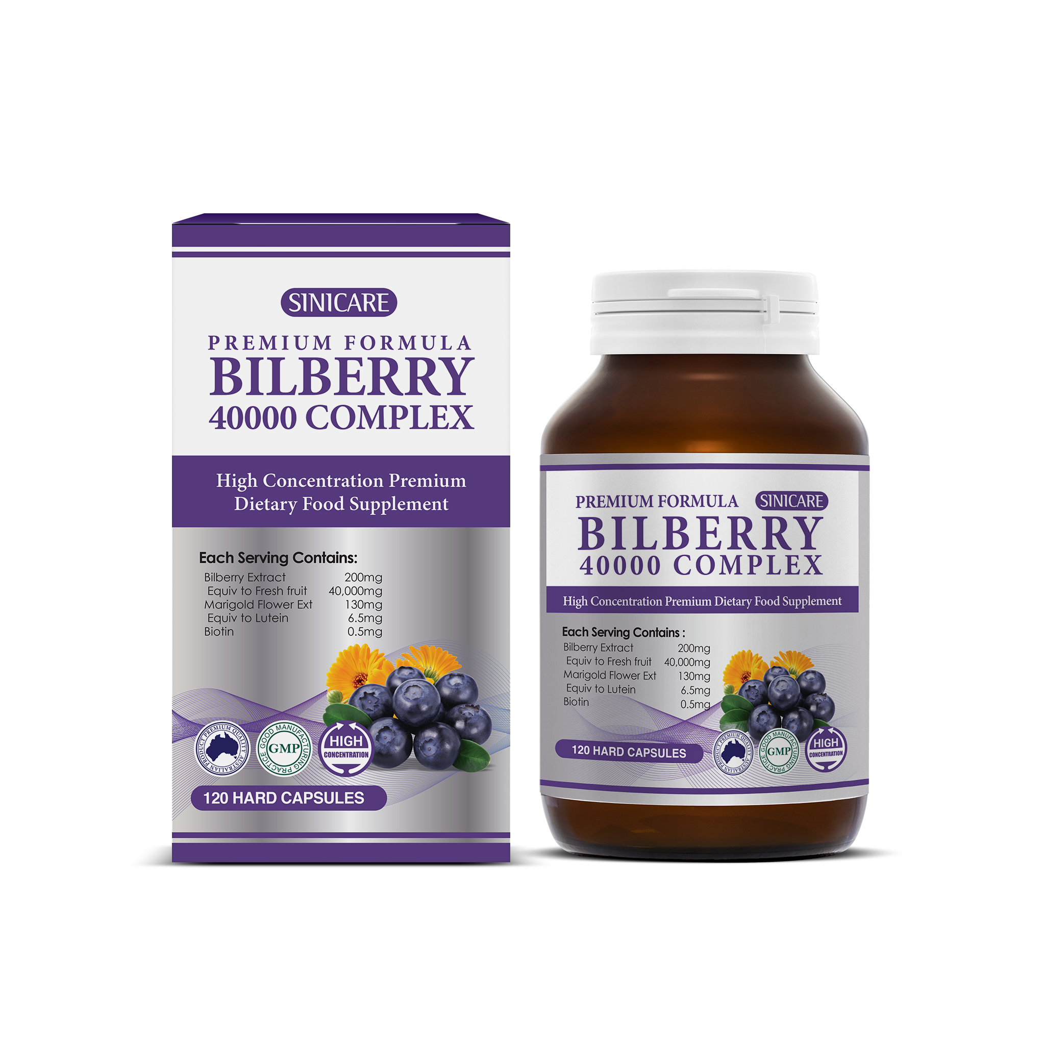 Bilberry 40000 Blueberry and Lutein Complex Sini Australia Pty Ltd