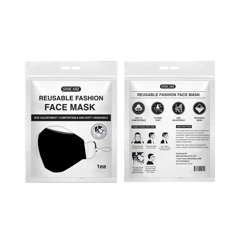 Reusable Fashion Face Mask - Size Adjustable